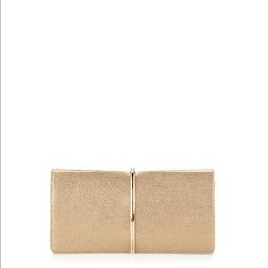 Nina Ricci Arc Embossed-Leather Clutch Bag, Gold